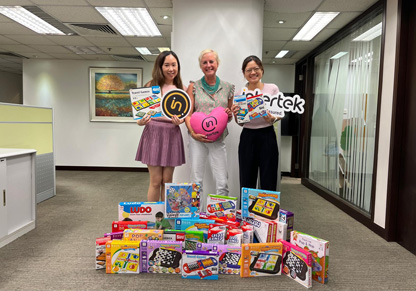 Donating tested toys to underprivileged children