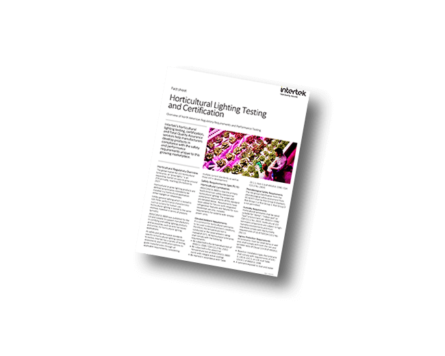Horticultural Lighting Testing & Certification | Fact Sheet