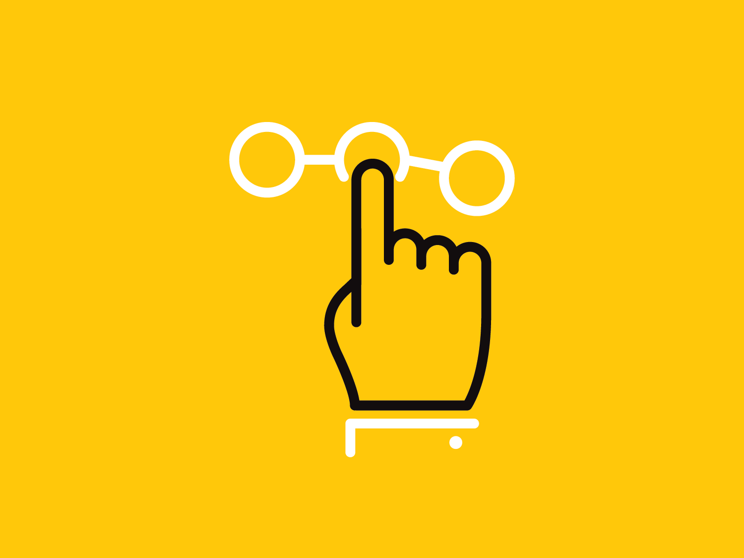 Illustration of hand touching multi-circle interface