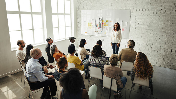 Instructor teaching a class