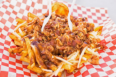 Poutine with cheese curds and gravy