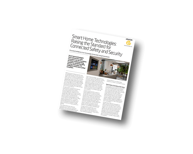 Smart Home Technologies: Raising the Standard for Connected Safety and Security fact sheet