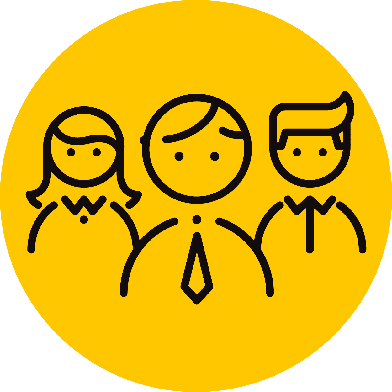 Illustration of three people in business atire