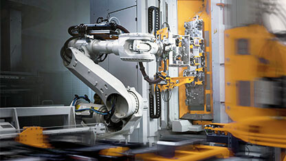 Industrial robot in modern factory
