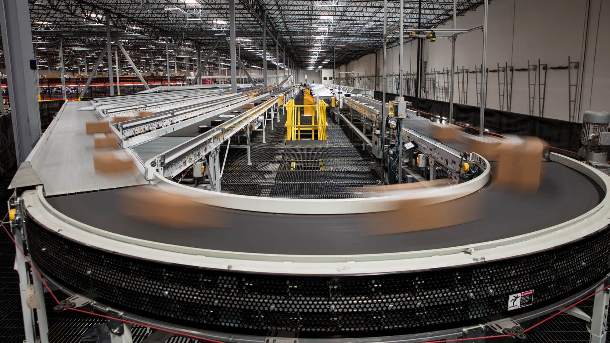 Long Exposure of Packages on Conveyor Belt