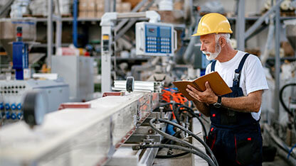 Senior factory worker