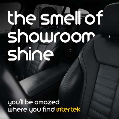 Black leather car interior