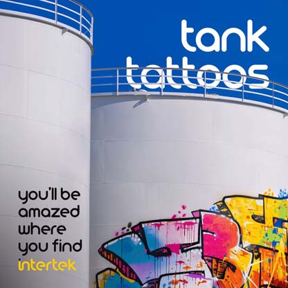 Fuel tanks with colorful graffitti